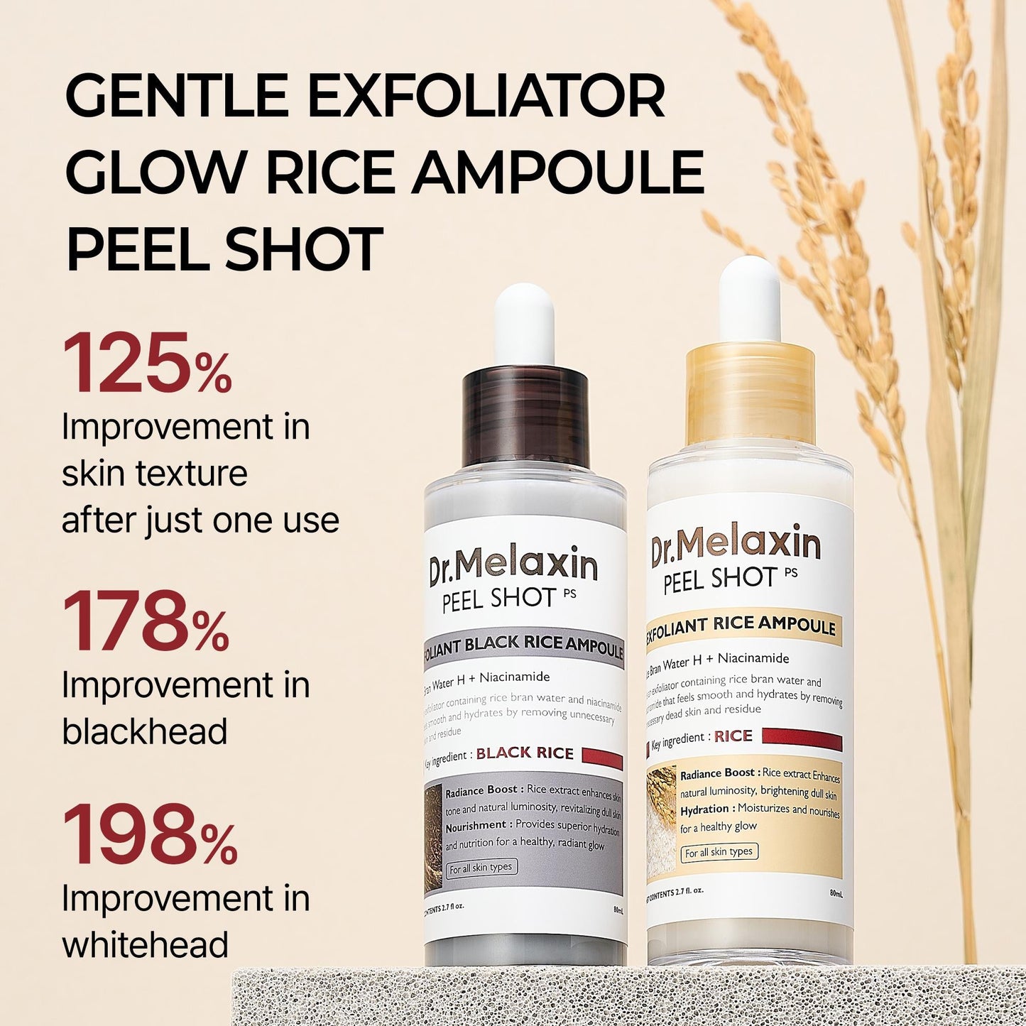 Set de Rutina Completa de 4 Pasos Peel Shot Glow Rice – Edición Resplandor de Primavera