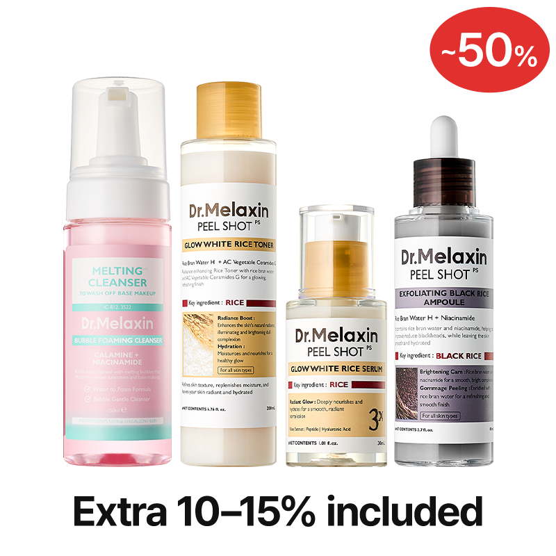 Set de Rutina Completa de 4 Pasos Peel Shot Glow Rice – Edición Resplandor de Primavera