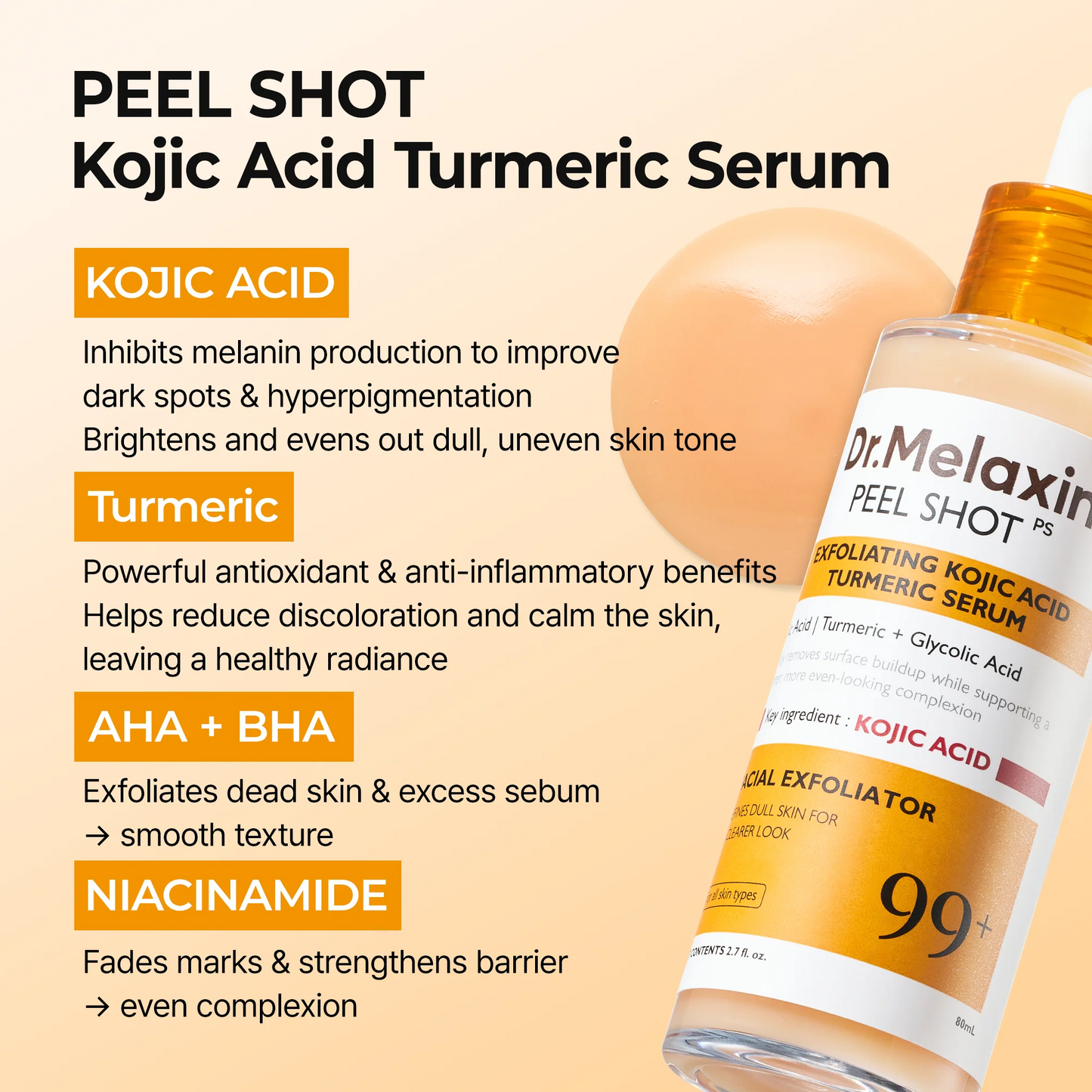 Peel Shot kojic Acid Turmeric Serum